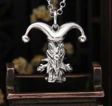 B25 Anhänger Clown Figur Hofnarr Narrenkappe Sterling Silber 925