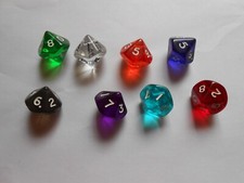 Würfel W10  0- 9 Transparent