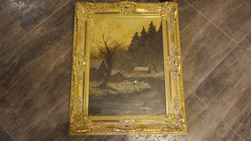 Gemälde öl auf karton - Öl,