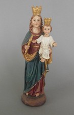 Madonna Mutter Gottes 20 cm hoch Marienfigur Klosterarbeit Bemalung Farbfehler