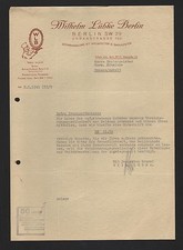 BERLIN, Brief 1941, Wilhelm Lübke Speisefett Backzutaten-Grosshandlung
