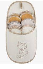 ONVAYA® ABS Gästepantoffel | Fuchs Creme | 6er Set | Antirutsch Sohle Hausschuhe