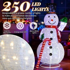 170cm LED Schneemann Beleuchtet Weihnachtsfigur mit 250 Weiß LED Weihnachtsdeko