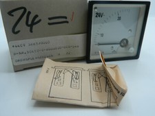 1x H&B Elima Dreheisen FV72 0-24V  Voltmeter Schalttafeleinbau 92x92mm 