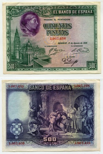 500 pesetas spanien 1928 - pesetas, 15.8.1928