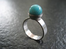 Ring Silber 925 Kupittaan Kulta Finnland Vintage mit Amazonit Edelstein