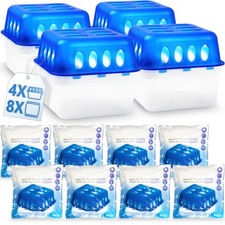 4x Box Luftentfeuchter 8x 400g Beutel Granulat Raum Entfeuchter Stopper Trockner