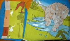 Bettwäsche Dinosaurier grün blau Reißverschluss 135x200, 80x80 cm 1A Zustand