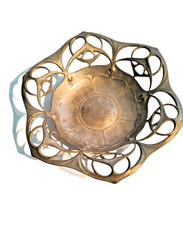 Zinn Jugendstil Schale Nr. 1270  NORICA  1904 -1918 Blütenmotiv  23 cm