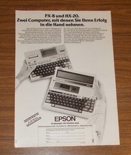 Seltene Werbung EPSON PX-8 & HX-20 Hand-Held-Computer Portables 1984