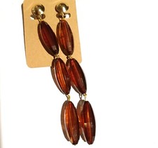 Clips Ohrclips lang XXL braun