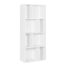 Bücherregal Aufbewahrungsregal Standregal Raumtrenner mit 8 Fächern Weiß ks032ws