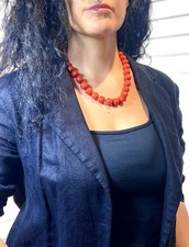 Vintage Press Korallen Collier