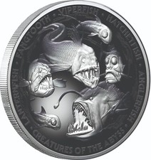 10 Dollar Creatures of the Abyss - Tiefsee Niue Island 5 oz Silber PP 2024