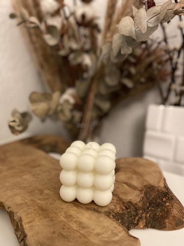 Bubble kerze creme 6x6 - kerze, cm