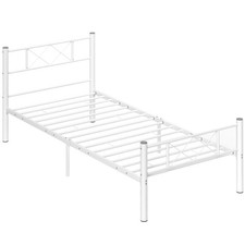 Bettrahmen für Matratze 200 x 90 cm, Bettgestell 88 cm hoch Einzelbettgestell