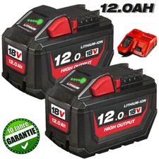 2X 12Ah Original Akku Für Milwaukee M18 Li-Ion 48-11-1880 48-11-1812/Ladegerät