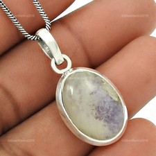 Oval Regenbogen Mondstein Stein 925 Sterlingsilber Trendy Sister Schmuckanhänger