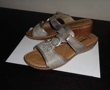 Linea Supremo *** Pantoletten ***  Gr.40  Grau/Silber *** Guter Zustand