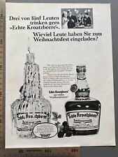 Echte Kroatzbeere Brombeer Likör Original 1967 Vintage Werbung Advert Reklame