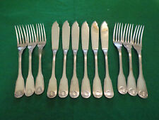 Christofle Modell VENDOME Fischbesteck 6 Personen 12 tlg versilbert TOP-Zustand