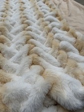 Alfredo Pauly Premium Chinchilla Optik Wendedecke Wohndecke 150 x 200 cm Creme