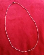 Zarte 585er WEISSGOLD KETTE  FBM 38,5 cm 1,19g glänzend poliert neu ungetragen