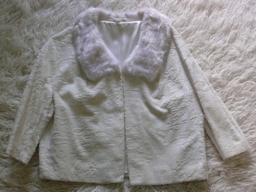 Weiße vintage felljacke - weiße,