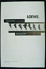LOEWE PREISLISTE AUS 1999,SEITEN 6,XELOS,ACONDA,ARCADA,CALIDA,PLANUS,PROFIL,USW.