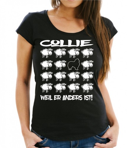 Collie damen shirt - collie, black