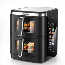 10-in1 Doppel Heissluftfritteuse 2800W Air fryer Doppelkammer Digital Fritteuse