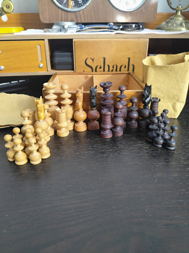 Holz schachfiguren set hell - holz, &