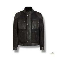 Belstaff Lammfell Gangster Jacke schwarz - Größe 52 XL, Lammleder