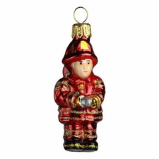 Christbaumkugel Figur "Kleiner Feuerwehrmann" Christbaumschmuck Glas Weihnachten