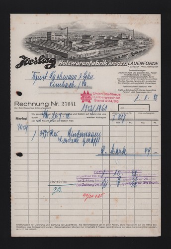 Lauenförde rechnung 1938 - lauenfÖrde,,