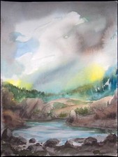 Gemälde , Hans Goller , Moderne-Kunst , Aquarell  auf Papier