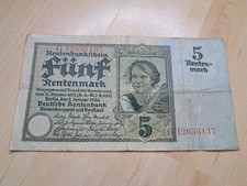 5 Rentenmark Rentenbank 1926 Bauernmädchen Banknote Altdeutschland 