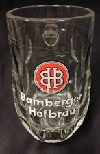 Altes 0,3 Liter Bierglas BH "Bamberger Hofbräu" Bamberg mit Emailschrift um 1925