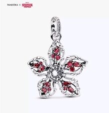 Pandora Stranger Things Demogorgon Großer Charm Anhänger 925 Silber / Blume 