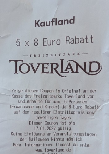 5x8 rabatt coupon toverland - 5x8€,