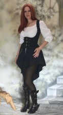 Gothic Steampunk Mantel Kleid Weste Rock Messing schwarz 34 36 38 40 42 Neu