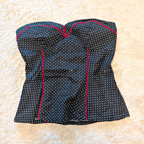 Damen top corsage - top, gepunktet