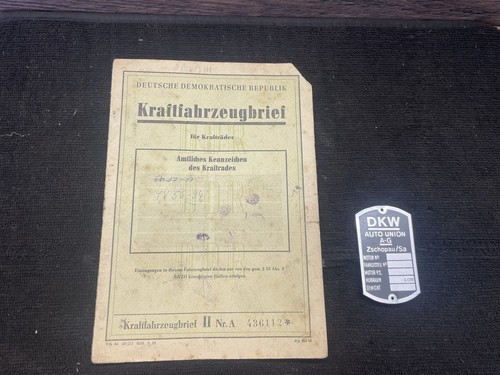 Dkw 200 ddr - sb, fahrzeugbrief