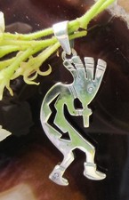 KX Anhänger Kokopelli Schamane Flötenspieler Sterling Silber 925