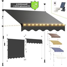 Klemmmarkise Fenstermarkise 150-400cm Sonnenschutz Balkon Terasse LED Markise
