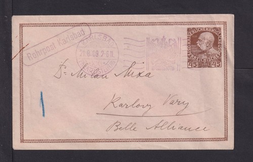1909 rohrpost karlsbad - karlsbad",