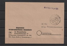 Gebühr bezahlt Brief Rosenheim nach Regensburg, 1945 #1104421