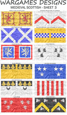 10 mm Mittelalter Schotten Fahnen - Blatt 3 - Hecht & Schotte, NEBEL, DBR, Impuls, Barock