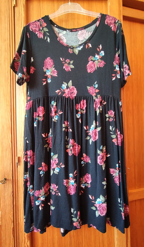 Kleid schwarz mit - mit, rosen
