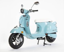 Elektro Roller Retro Vespa Style 4500W Reichweite 100km Vmax 85km/h hellblau NEU